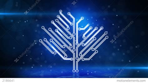 Blue Circuit Board Electronic Hi Tech Tree Loop Stock Animation 2186641