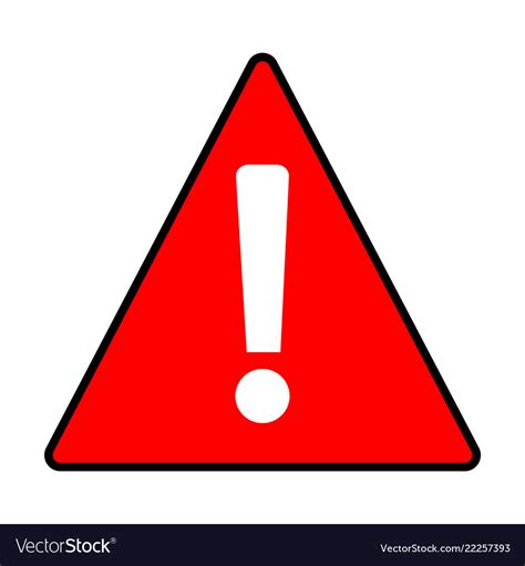 Red Warning Attention Caution Sign On White Vector Image