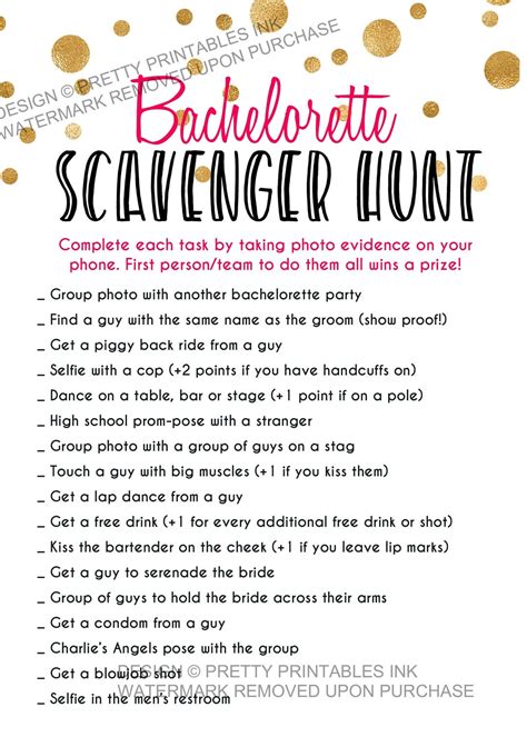 instant download printable bachelorette scavenger hunt game bachelorette game bachelorette