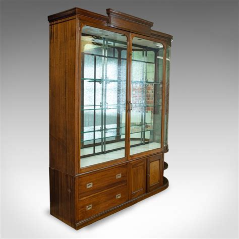 Large Antique Display Cabinet Mahogany Glass Antiques Atlas