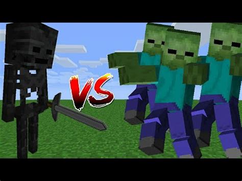 Wither Skeleton Titan Vs Zombie Titan Minecraft Titan Battle Youtube