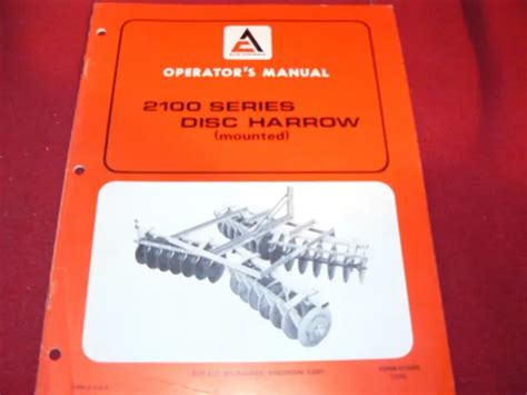 Allis Chalmers 2100 Series Disc Harrows Operators Manual 1399 Picclick