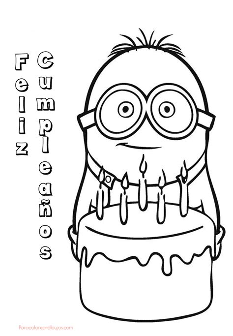 60 Imágenes de Feliz Cumpleaños para colorear | Colorear imágenes