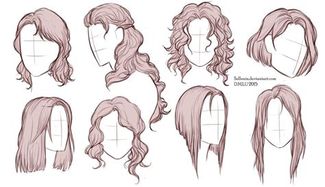 The Hair Styles For Anime Characters Are Shown In This Drawing Lesson