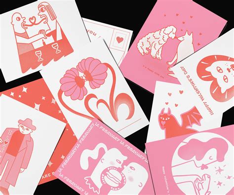 Valentines Day Postcards On Behance