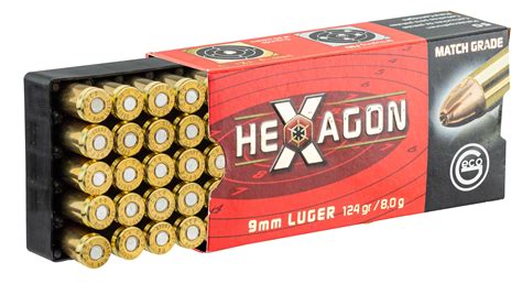 Cartouches Geco 9x19 Luger Hexagon 124gr X50