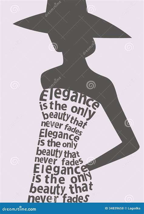 Silhouette Of Woman In Dress From Words Stock Vector Illustration Of