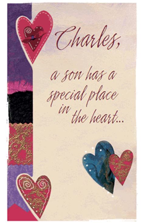 One must be so careful these days. A Son's Place in the Heart Greeting Card - Valentine's Day ...