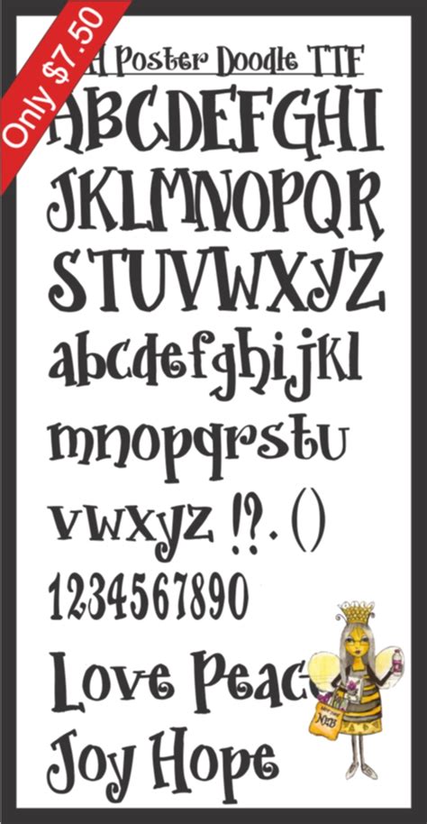 Not Just Any Bee Doodle Art My Font Store