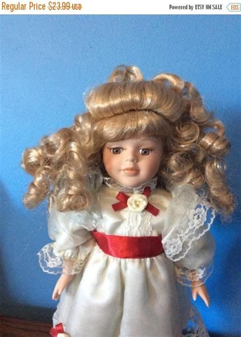 Blackfridaysale Vintage Porcelain 14 Inch Doll Blonde Curly Vintage
