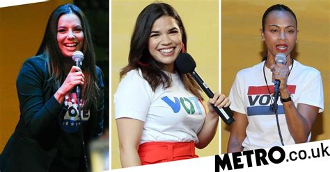 Avengers Star Zoe Saldana Leads Latinas Stand Up Rally With Eva