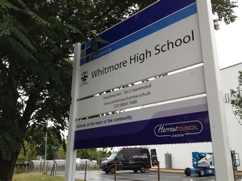 School Entrance Sign Whitmore High School Harrow London