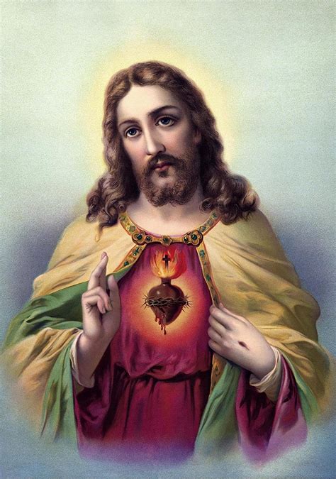 Jesus Christ Poster A3 Print Sacred Heart Of Jesus Catholic