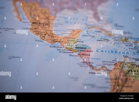 Guatemala On A Map Of Central America With Its Main Routes Marked In