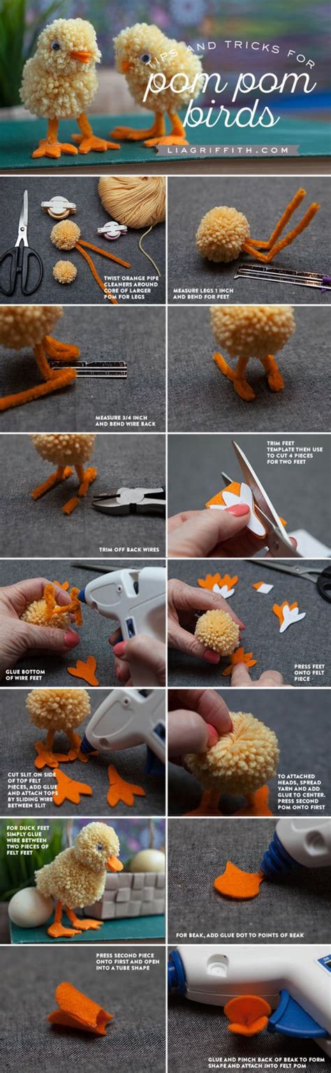 Yarn Pom Pom Animals Kids Craft Diy Projects