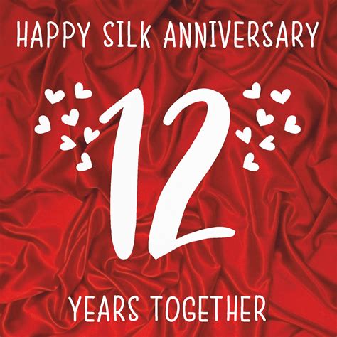 12th Wedding Anniversary Card Silk Anniversary Iconic Etsy Uk