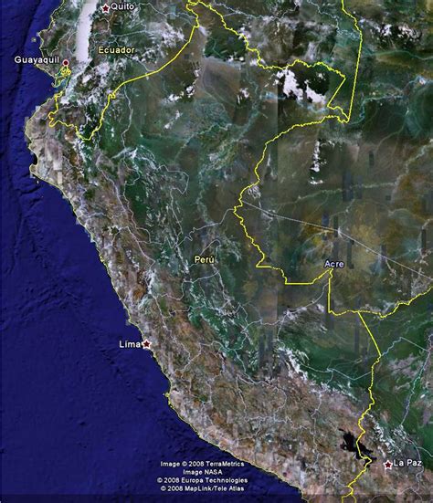 Mapa Satelital De Perú Perú Mi País