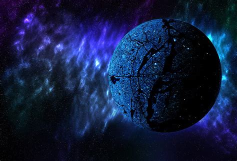 ดาวเคราะห์อวกาศจักรวาลกาแล็กซี่สีน้ำเงิน วอลล์เปเปอร์ Hd Wallpaperbetter