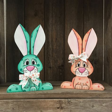 Wood Easter Decor Spring Home Decor Easter Bunny Bunny Etsy