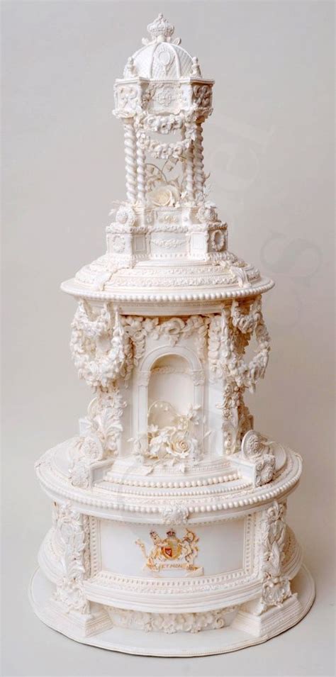 The three tiered wedding cake weighed 300 pounds and had decorations including busts of the couple on the top tier. wedding cake of Princess Victoria of England and Frederick ...