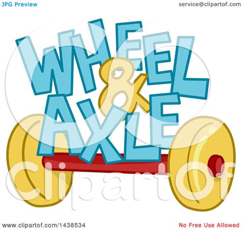 Clipart Of The Phrase Wheel And Axle Sitting On Top Of An Axle