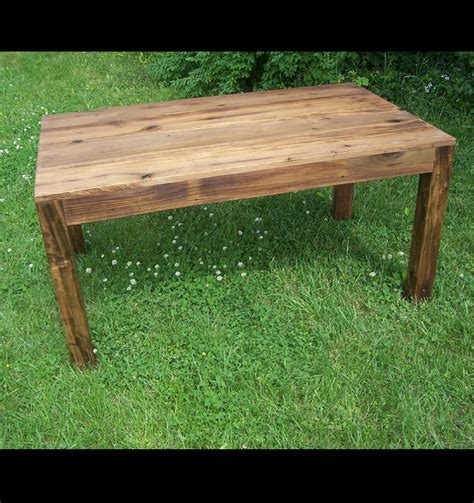 Reclaimed Antique Wood Parsons Table Rustic Restaurant Furniture