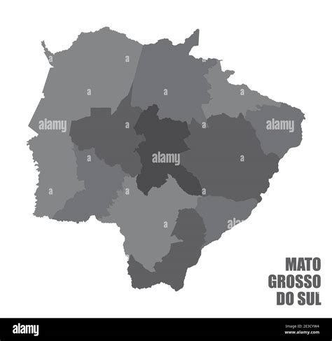 The Mato Grosso Do Sul State Map Isolated On White Background Brazil