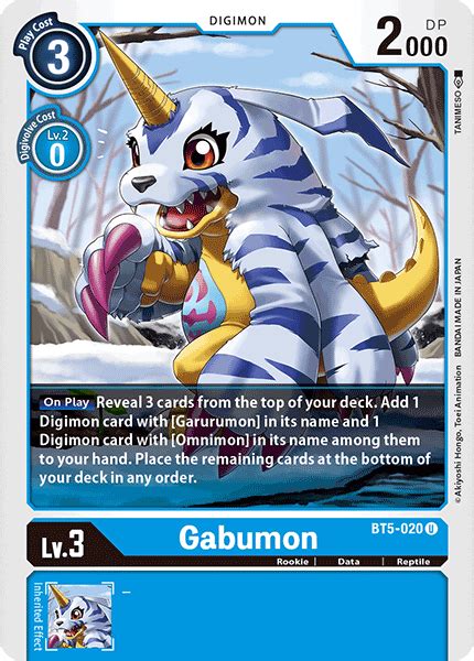 Gabumon Bt5 020 Battle Of Omni Digimon Card Game Single Card