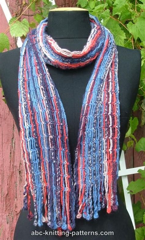 Knitted and tied fringe borders were worked with wondersheen cotton on size 3 needles. ABC Knitting Patterns - Waterfall Crochet Chain Scarf with ...
