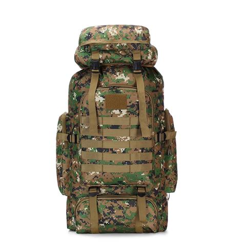 80l Waterproof Molle Camo Tactical Backpack Military Army Hiking
