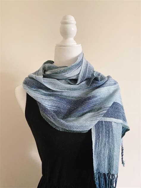 Handwoven Ikat Scarf Cotton And Tencel Scarf Hand Dyed Etsy