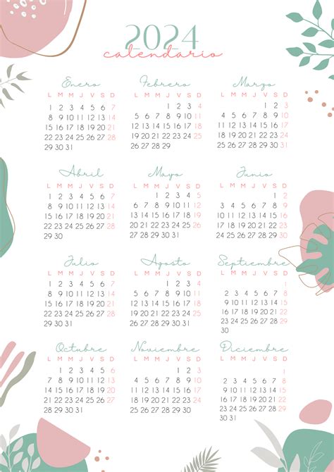 Calendario Plantilla Calendario Calendarios Mensuales Calendarios Bonitos