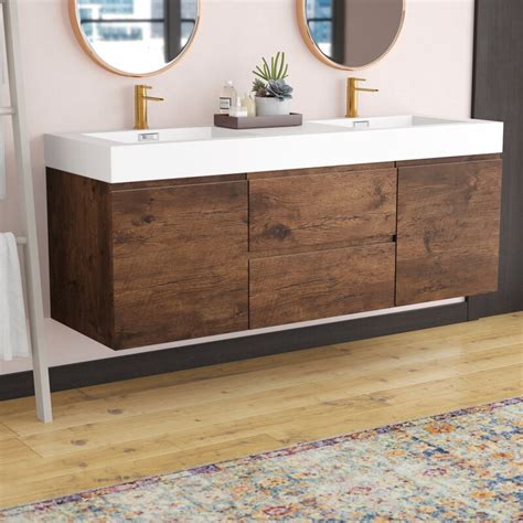 The norfolk bathroom vanity is going to bring a touch of rustic farmhouse style to your home. Orren Ellis Sinope 59" Wall-Mounted Double Bathroom Vanity ...
