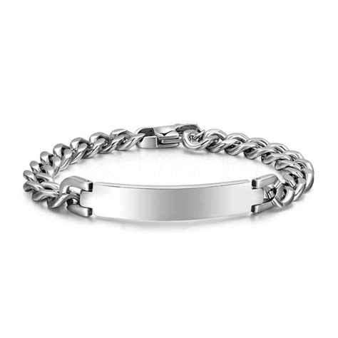 Blank Polished Stainless Steel Bracelet Laser Engraving