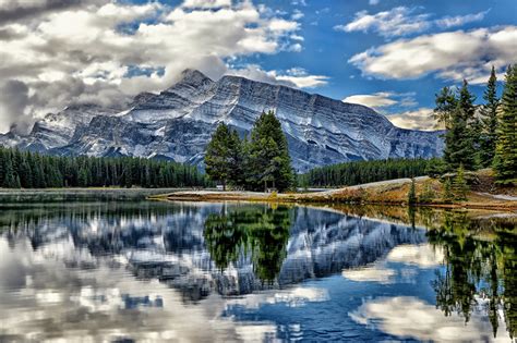Foto Banff Kanada Mount Rundle Vermillion Natur Gebirge See Parks