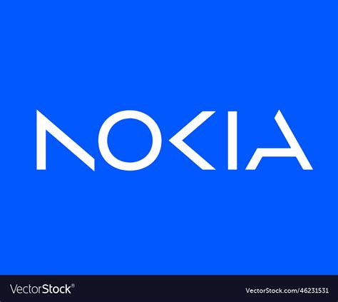 Nokia Brand Logo Phone Symbol White Design Vector Image