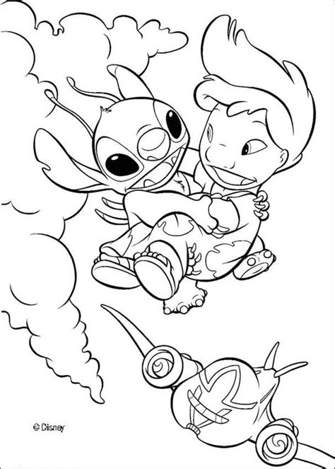 This black and white drawings of stitch coloring pages for kids, printable free will bring fun to your kids and free time for you. Lilo flying with stitch coloring pages - Hellokids.com