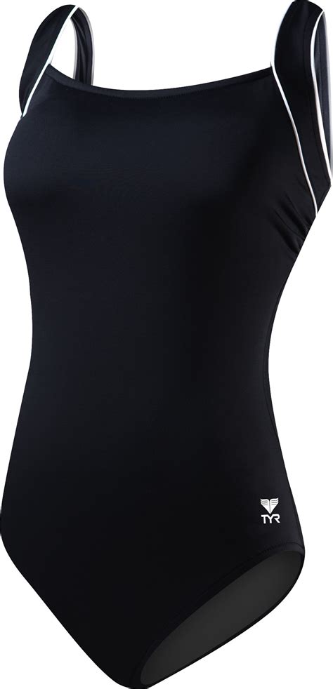 Womens Plus Size Solid Square Neck Controlfit Swimsuit Tyr