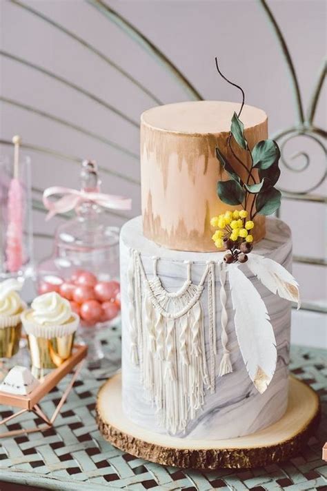 51 Delicious And Beautiful Boho Chic Wedding Cakes Weddingomania