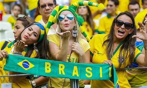 hd wallpaper brasil girls brazil football fans brazilian sending kiss wallpaper flare