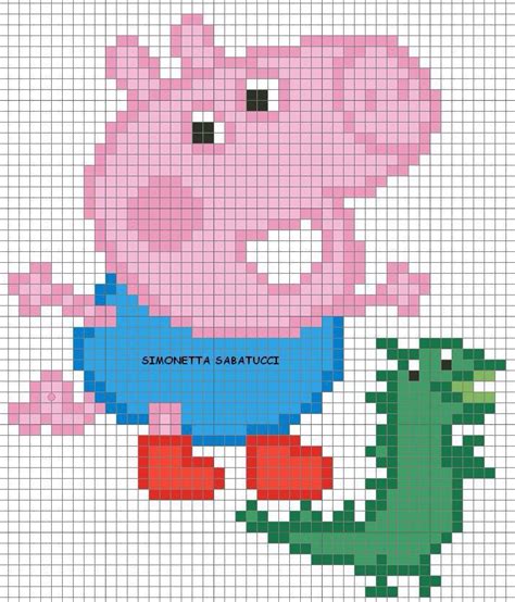 Peppa Pig Pixel Art Grid
