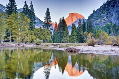 Trees And Mountain Reflection In River Photograph By Inspirational