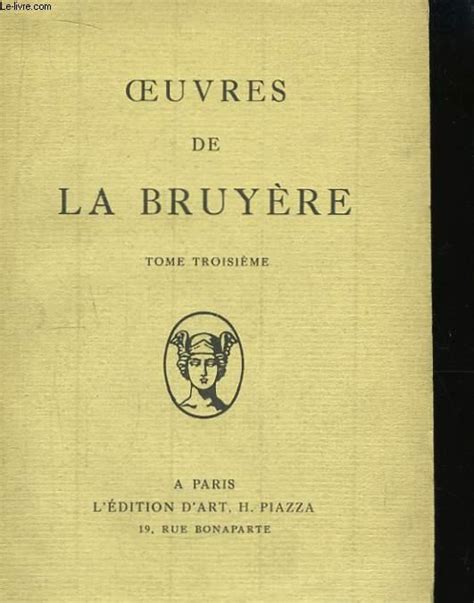 Oeuvres De La Bruyère Tome Iii By La Bruyere Bon Couverture Souple