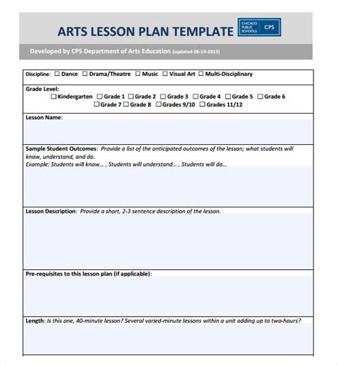 Free 8 Sample Art Lesson Plan Templates In Pdf Ms Word