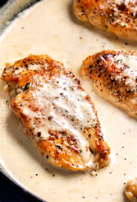 One Pan Creamy Garlic Chicken Breasts Quick And Easy The Chunky Chef