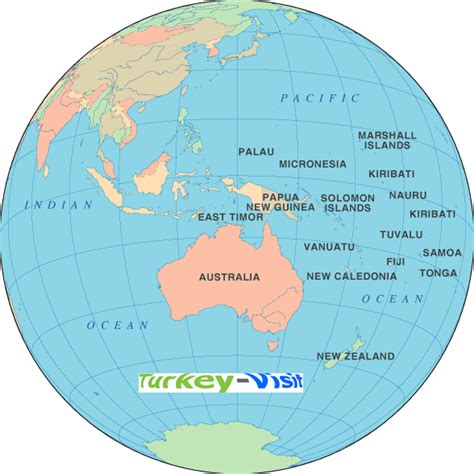 Oceania Time Zones Map