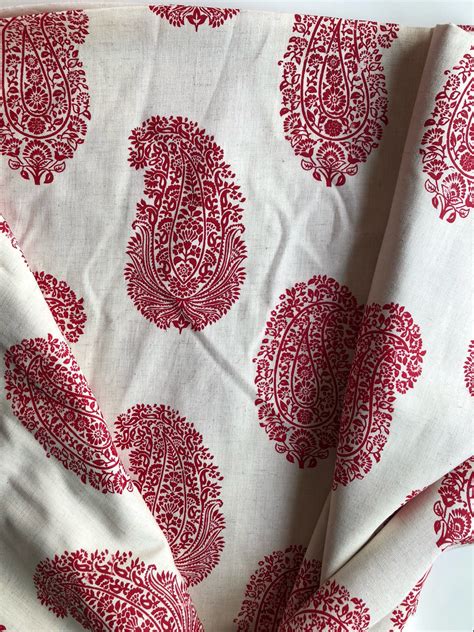 indian cotton flax fabric indian royal paisley print cotton etsy india indian block print