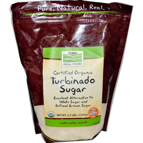 Now Foods Real Food Certified Organic Turbinado Sugar 25 Lbs 1134