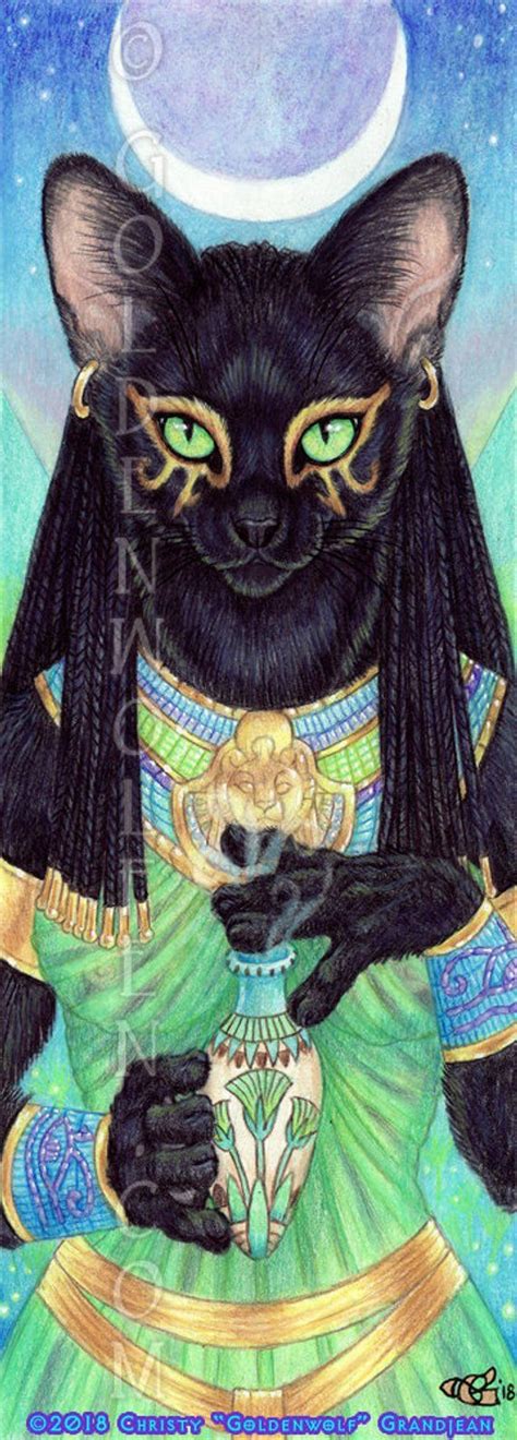 bast bastet perfumed egyptian cat goddess print etsy egyptian cat goddess egyptian cat