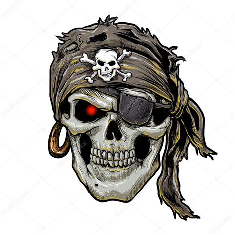 Cráneo Pirata Con Arte Bandanaskull Negro Tatuagem De Caveira